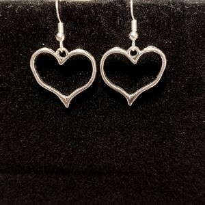 Boho silver heart earrings